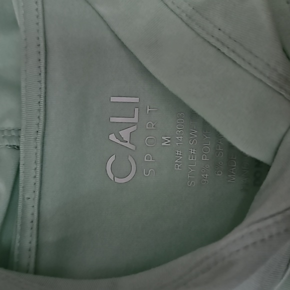 CALI Sport Muscle Tee Hoodie  "POWERFUL", Mint Green- Medium, NWOT - Picture 5 of 7